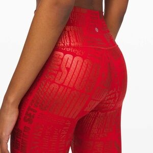 Lululemon Limited Edition Red Logo Leggings Size 4